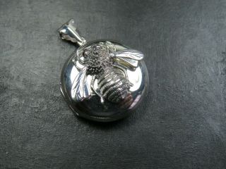 Vintage Sterling Silver & Garnet Bumble Bee Pendant Locket C.  2000