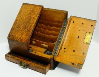 Stationary Writing Chest Box As - Is Lap Desk Victorian Antique Vtg