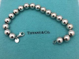 Bid Away Authentic Tiffany & Co Sterling Silver 10mm Bead 8 " Bead Bracelet