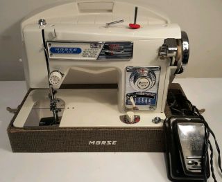 Vintage Morse Zig Zag Fotomatic Iii 4300 Hard Storage Case And Foot Pedal Vsl