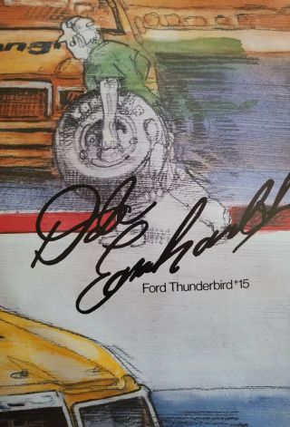 Vintage Rare 1982 Dale Earnhardt Sr.  Wrangler Thunderbird wall Poster 34 
