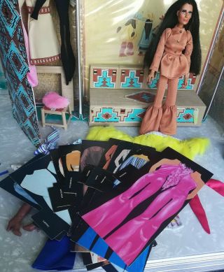 Vintage Rare 1975 Mego Cher Dressing Room Playset Box Doll Clothes 6