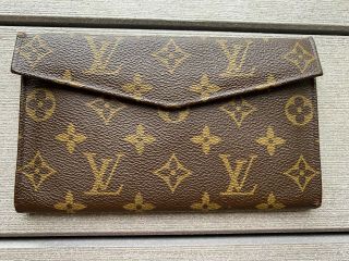 Vintage Louis Vuitton Brown Monogram Envelope Wallet Older Style