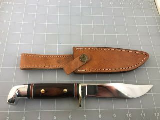Vintage Western W36 Fixed Blade Knife In Rite Edge Sheath