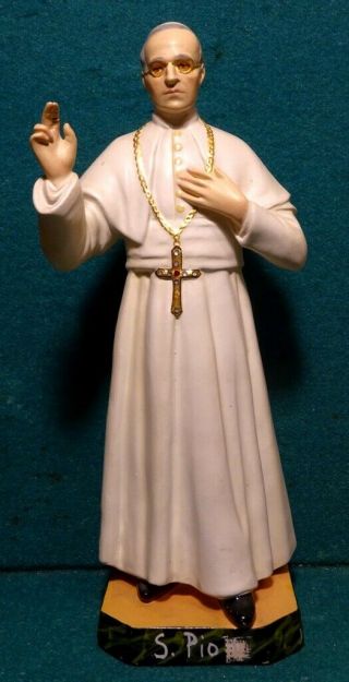 Pope Venerable Pius Xii Vtg 9.  45 " Chalkware Figure Statue