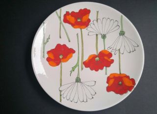 Set of 6 Vintage Mid Century Painted Flower Plates Ernestine Salerno Italy 3