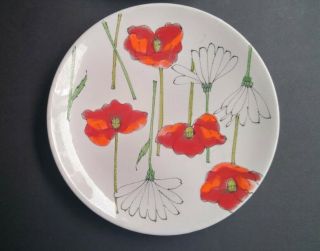 Set of 6 Vintage Mid Century Painted Flower Plates Ernestine Salerno Italy 8