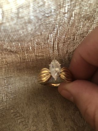 14k Solid Yellow Gold Solitare Ring Vintage Size 8.  75