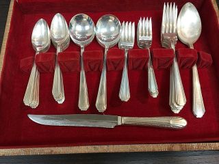 1931 National Silver Co.  Lady Joan Silver Plated 49 Piece Flatware Set w/Chest 5