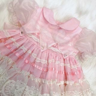 Vintage Martha’s Miniatures Pink Ruffle Dress Girls T3 Twirl Pageant Bell 2