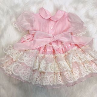 Vintage Martha’s Miniatures Pink Ruffle Dress Girls T3 Twirl Pageant Bell 8