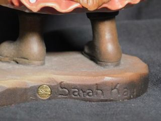 Vintage 7.  5 inch ANRI Wood Figure John Sands Sarah Kay Statue Girl Dog Umbrella 7