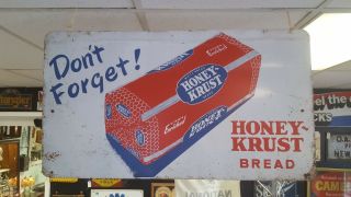 Rare Honey Krust Bread Paper Bag Rack Sign Counter Display Bakery