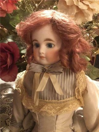 Antique French Belton Closed Mouth Solid Bisque Dome Head 17” Doll