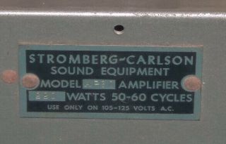Vintage Stromberg Carlson AP50 Mono Tube Amplifier 5