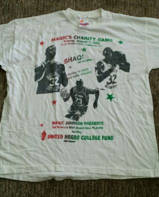 Vintage Magic Johnson Charity Basketball Game T Shirt 1993.  Michael Jordan