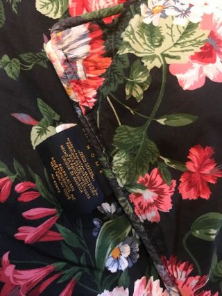 Rare VTG Ralph Lauren Isadora Cossette Black Floral Double Side Twin Comforter 5