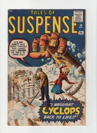 Tales Of Suspense 10 Vintage Marvel Atlas Comic Cyclops Monster Gold Horror 10c