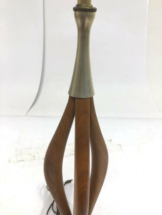Danish Modern TABLE LAMP mid century vintage scuptural wood bentwood mcm 50s 60s 2