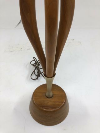 Danish Modern TABLE LAMP mid century vintage scuptural wood bentwood mcm 50s 60s 3