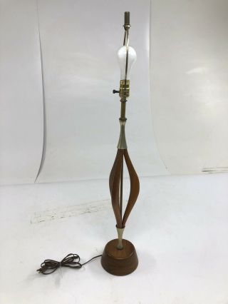 Danish Modern TABLE LAMP mid century vintage scuptural wood bentwood mcm 50s 60s 4
