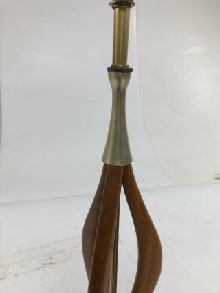Danish Modern TABLE LAMP mid century vintage scuptural wood bentwood mcm 50s 60s 6