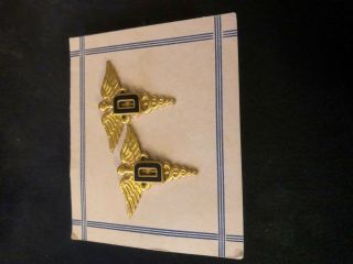 VERY RARE WW2 US ARMY MEDICAL CORPS DENTAL OFFICER INSIGNIA STERLING 2