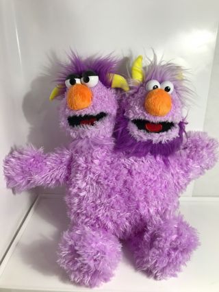 Two Headed Monster Purple Plush Toy Doll Sesame Street Sesame Place 16 " Rare