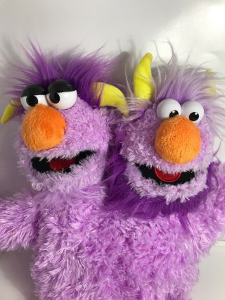 TWO HEADED MONSTER PURPLE PLUSH TOY DOLL SESAME STREET SESAME PLACE 16 