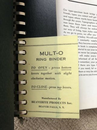 Vintage Specimen Book of Monotype Linotype Foundry Printing Types Binder 2
