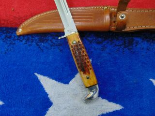 Vintage CASE XX USA 1965 - 80 FIXED BLADE HUNTING KNIFE w/ CASE XX Sheath near M 2