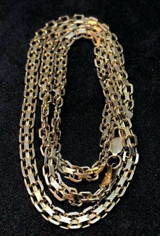 Heavy 14k Gold Men’s Designer Link Necklace Chain 14kt Vintage Unique 19.  5”