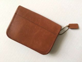 Vintage Coach British Tan Brown Zip Around Leather Wallet
