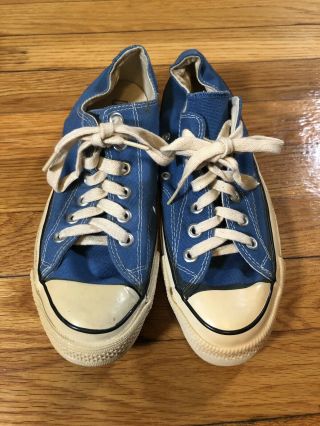Vintage Converse Low US 5.  5 Black Label Canvas Made In USA Chuck Taylor Blue 2