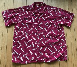 Vintage 50’s 60’s Seer Sucker Atomic Rockabilly Shirt Large Abstract