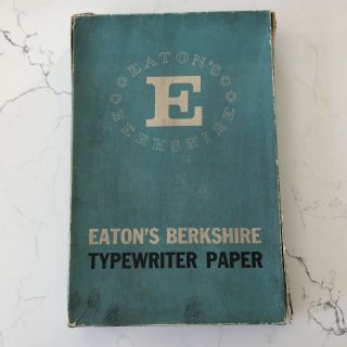 Vtg Eaton Berkshire Bond Typewriter Paper Ream Ruled Line Numbered Legal C11 - 6