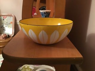 Vintage Cathrineholm Yellow Enamelware Lotus Bowl 5.  5” (14 cm) 2