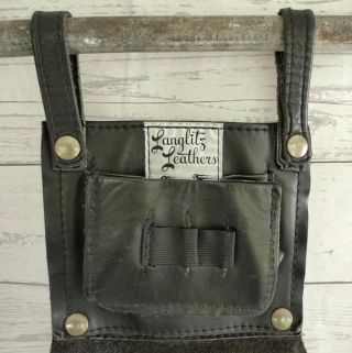 Vintage LANGLITZ LEATHER Jacket Trap SHOOTING Gun SHELL BLACK Hunting BAG POUCH 2