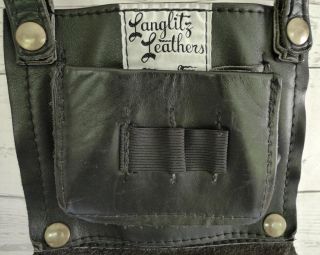 Vintage LANGLITZ LEATHER Jacket Trap SHOOTING Gun SHELL BLACK Hunting BAG POUCH 3