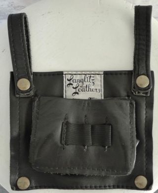 Vintage LANGLITZ LEATHER Jacket Trap SHOOTING Gun SHELL BLACK Hunting BAG POUCH 6