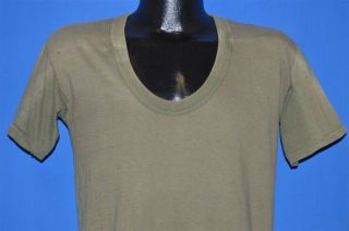 Vintage 60s Olive Drab V Neck Military Air Force Godner Ab Distressed T - Shirt M