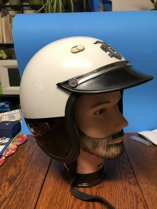 Vintage Bell Toptex Bt - 500 Motorcycle Helmet Size 7 3/4 Los Angeles Police