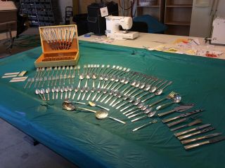 Wm A Rogers Triple Oneida Ltd Silver Plate Flatware 108piece Capri Case