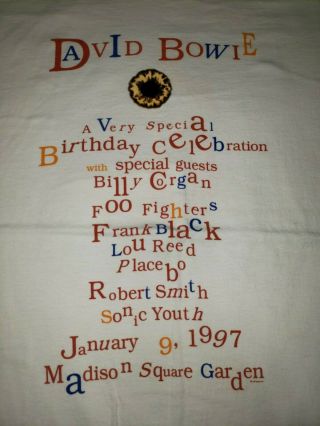 Vtg 1997 David Bowie Sonic Youth Smashing Pumpkins Concert Tour 90s Band T Shirt