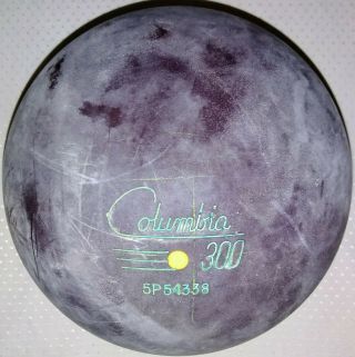 Columbia 300 Yellow Dot Bleeder Rare Vintage Bowling Ball 16 Pba John Guenther