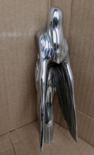 Vintage Cadillac Machine Age Art Deco Winged Nude Goddess Chrome Hood Ornament 4