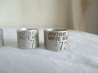 5 Avise Bird Bands Washington D.  C.  Vintage Hunting Duck/Goose 3