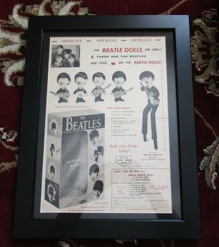 Beatles Rare 1964 Remco Dolls 11 " X 14 " Promotional Only Handbill