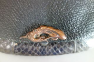 Japanese tobacco bag kiseru pipe case squid menuki button Showa vintage 1 5