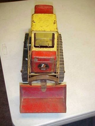 Vintage Nylint Hough Pressed Steel Payloader,  Tractor Shovel,  Red & Yellow